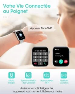 Montre Connectée Grise Pour Adolescents -Monde Electronique Montre connectee Grise pour adolescents fonction dappel
