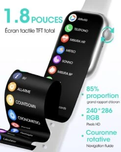 Montre Connectée Grise Pour Adolescents -Monde Electronique Montre connectee Grise pour adolescents grand ecran