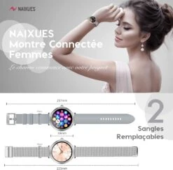 Montre Connectée Habillée Femme -Monde Electronique Montre connectee Habillee Femme elegant