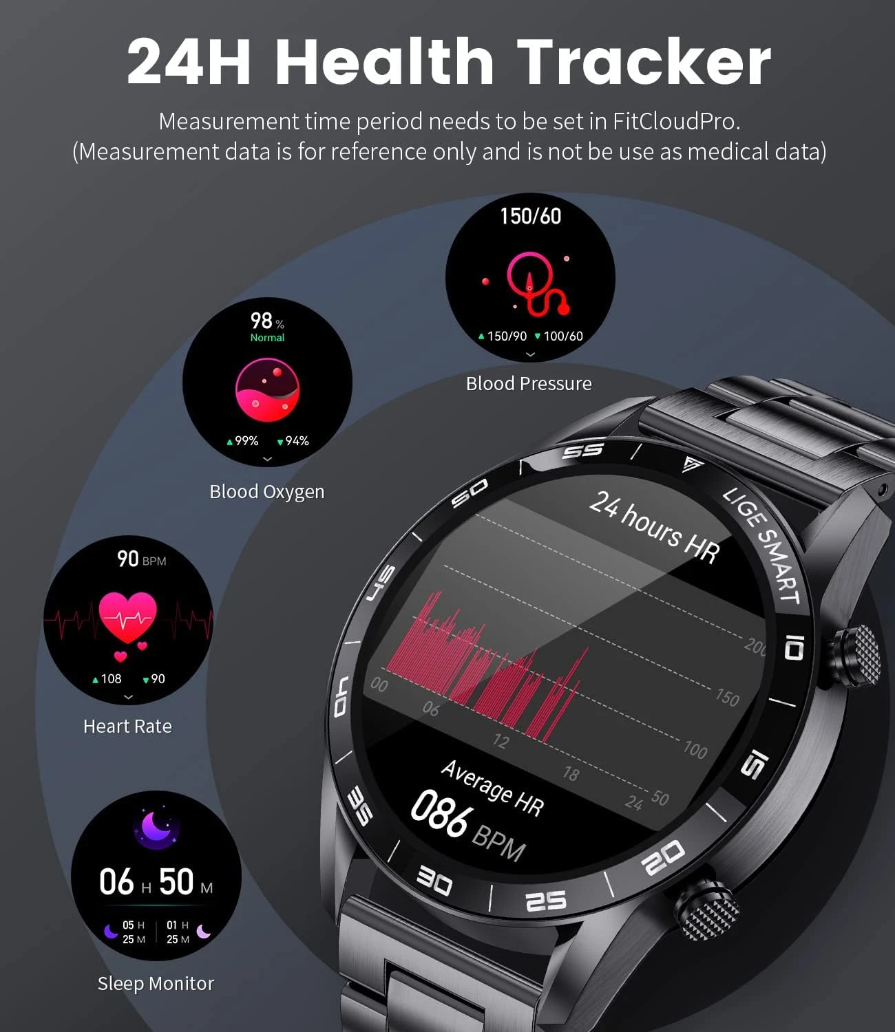 SmartWatch Homme Bracelet Métal 8 SmartWatch Homme Bracelet Métal – Image 6