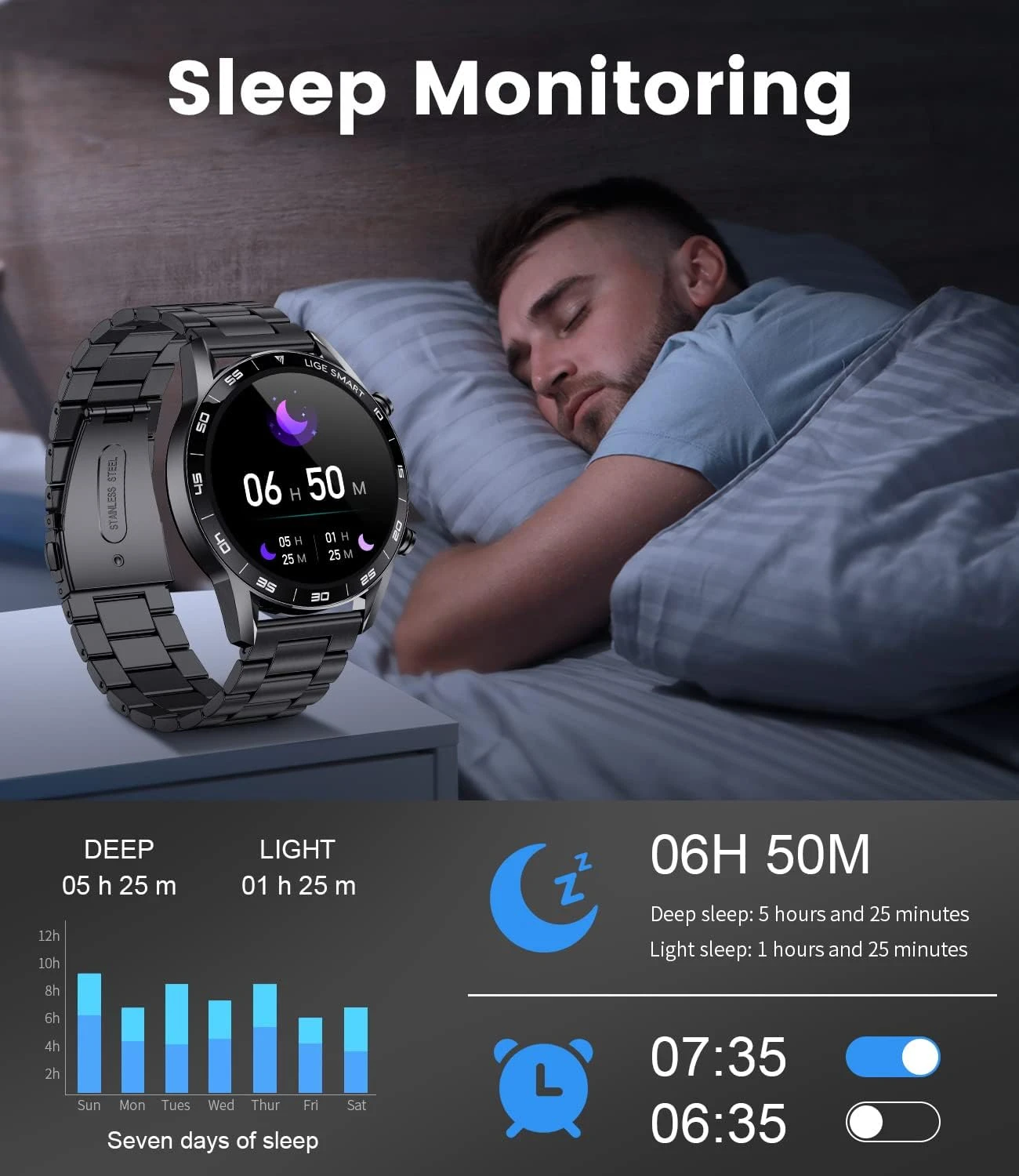 SmartWatch Homme Bracelet Métal 7 SmartWatch Homme Bracelet Métal – Image 5