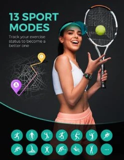 Montre Intelligente Carrée 1.8 Pouce -Monde Electronique Montre connectee Homme Carree 11 modes sports