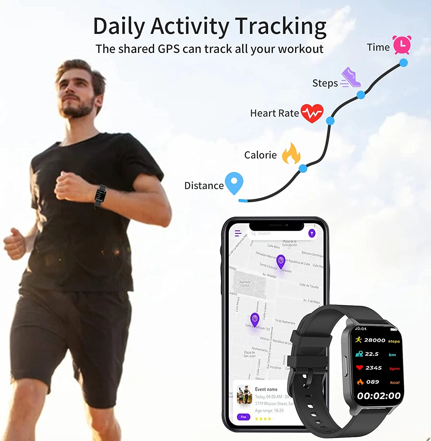 Montre Connectée Homme Température 5 Montre Connectée Homme Température – Image 3
