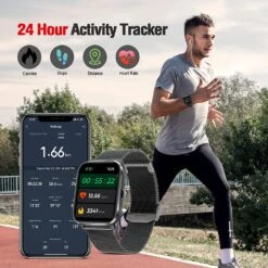 Montre Intelligente Bracelet Acier 9 Montre Intelligente Bracelet Acier -Monde Electronique Montre connectee Homme bracelet Acier activite physique