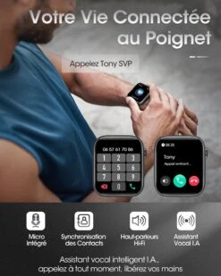 Montre Connectée Intelligente Adolescent -Monde Electronique Montre connectee Kiqulov Smartphone appel bluetooth