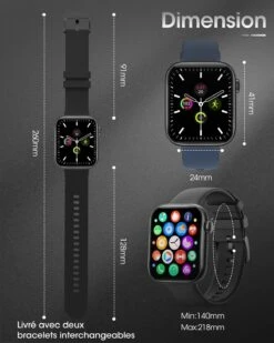 Montre Connectée Intelligente Adolescent -Monde Electronique Montre connectee Kiqulov Smartphone dimensions