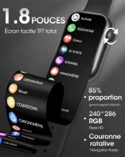 Montre Connectée Intelligente Adolescent -Monde Electronique Montre connectee Kiqulov Smartphone grand ecran