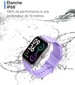 Montre Intelligente Avec Suivi Du Stress -Monde Electronique Montre connectee etanche et suivi du stress etanche