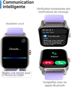 Montre Intelligente Avec Suivi Du Stress -Monde Electronique Montre connectee etanche et suivi du stress repondre aux appels