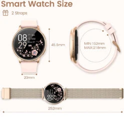 Montre Connectée Femme Élégante -Monde Electronique Montre connectee femme Elegante taille