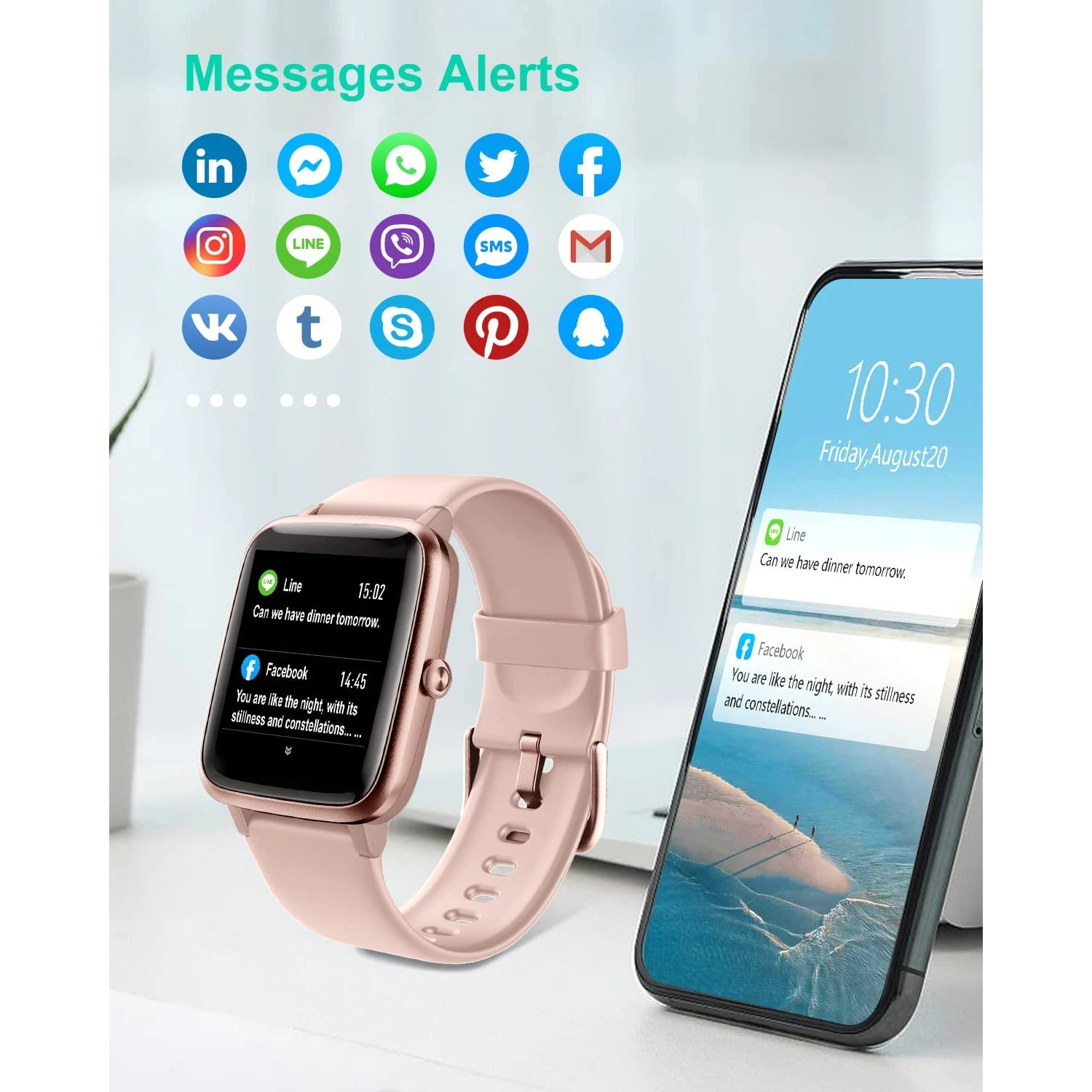 Smart Watch Sport Femme Avec Notifications 4 Smart Watch Sport Femme Avec Notifications – Image 2