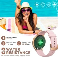 Montre Connectée Femme Température Corporelle -Monde Electronique Montre connectee femme temperature corporelle etanche