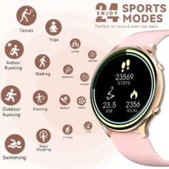 Montre Connectée Femme Température Corporelle -Monde Electronique Montre connectee femme temperature corporelle sportive