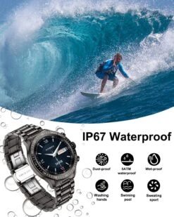 Montre Connectée Acier Homme -Monde Electronique Montre connectee homme Acier waterproof