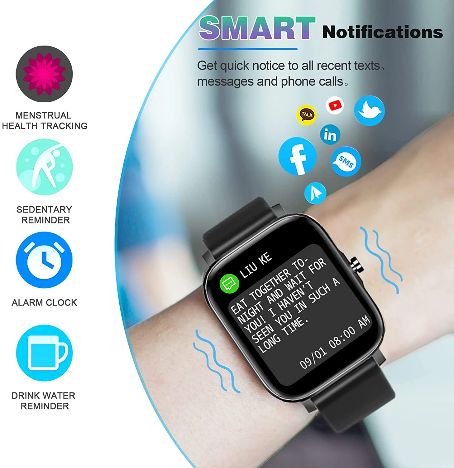 Montre Connectée Avec Fonction Appels / SMS 4 Montre Connectée Avec Fonction Appels / SMS – Image 2