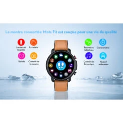 Montre Intelligente Sport Homme Ronde -Monde Electronique Montre connectee homme ronde utilisation multiple