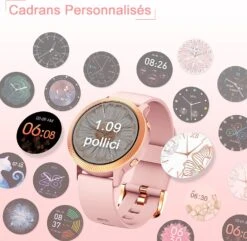 Montre Connectée Femme Ronde -Monde Electronique Montre connectee ronde femme cadran personnalisable