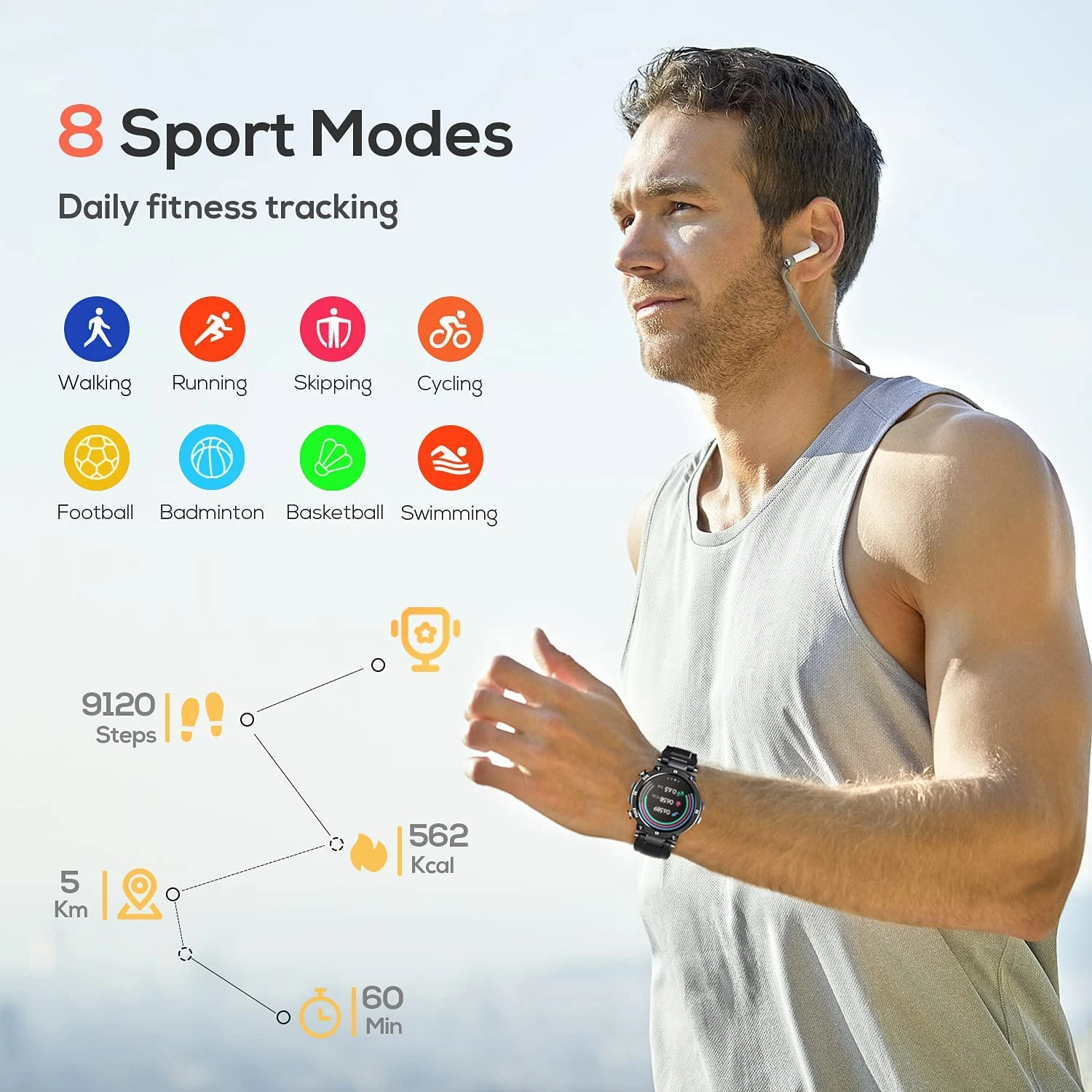 Montre Intelligente Sport Météo Homme 4 Montre Intelligente Sport Météo Homme – Image 2