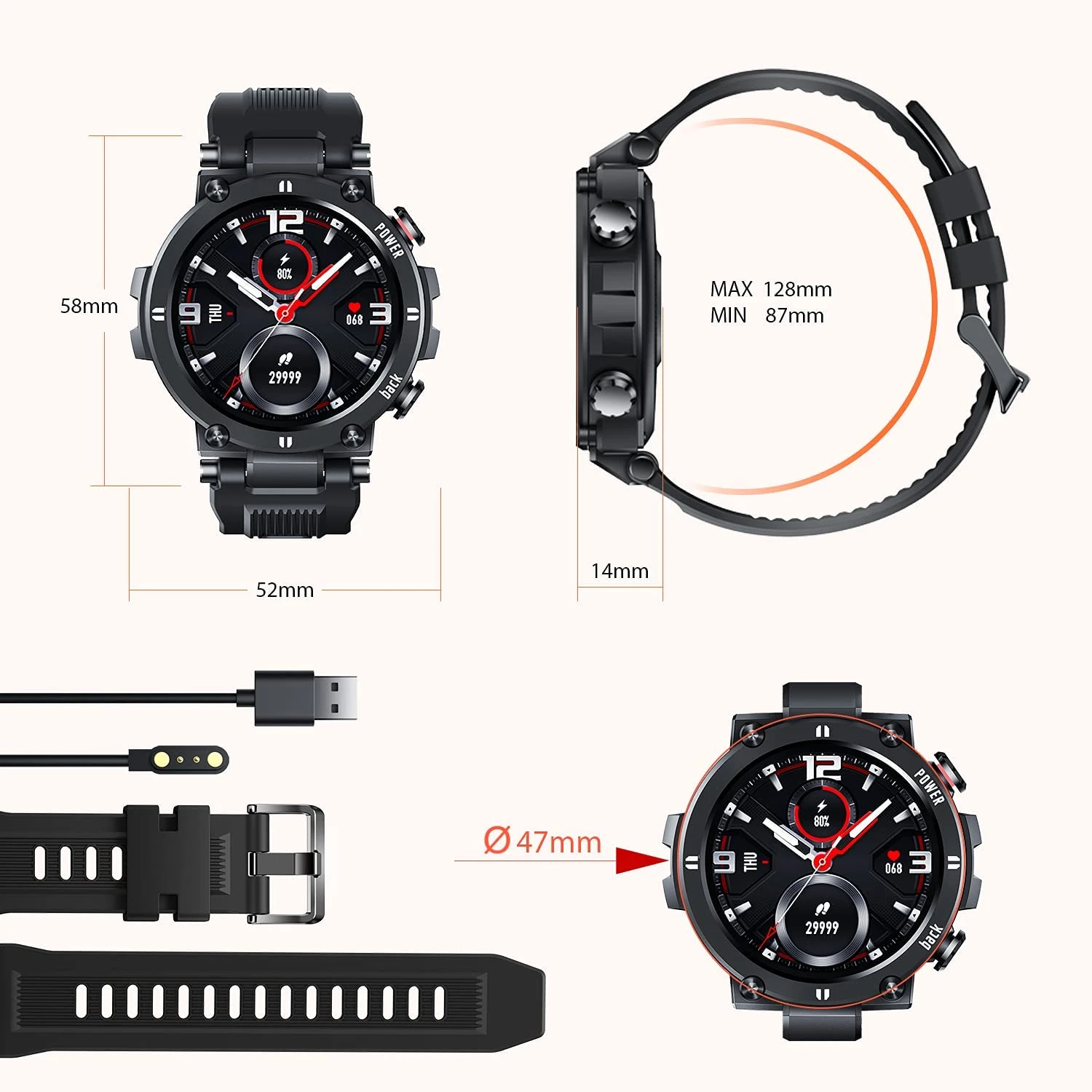 Montre Intelligente Sport Météo Homme 9 Montre Intelligente Sport Météo Homme – Image 7