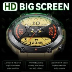 Montre Intelligente Adolescent Vert Kaki -Monde Electronique Montre intelligente adolescent Vert Kaki grand ecran