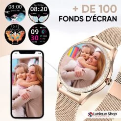 Montre Connectée Aiguille Femme 16 Montre Connectée Aiguille Femme -Monde Electronique Montre sport Aiguille Analogique Femme 100 cadrans