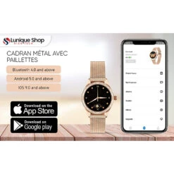 Montre Connectée Aiguille Femme 17 Montre Connectée Aiguille Femme -Monde Electronique Montre sport Aiguille Analogique Femme android et apple