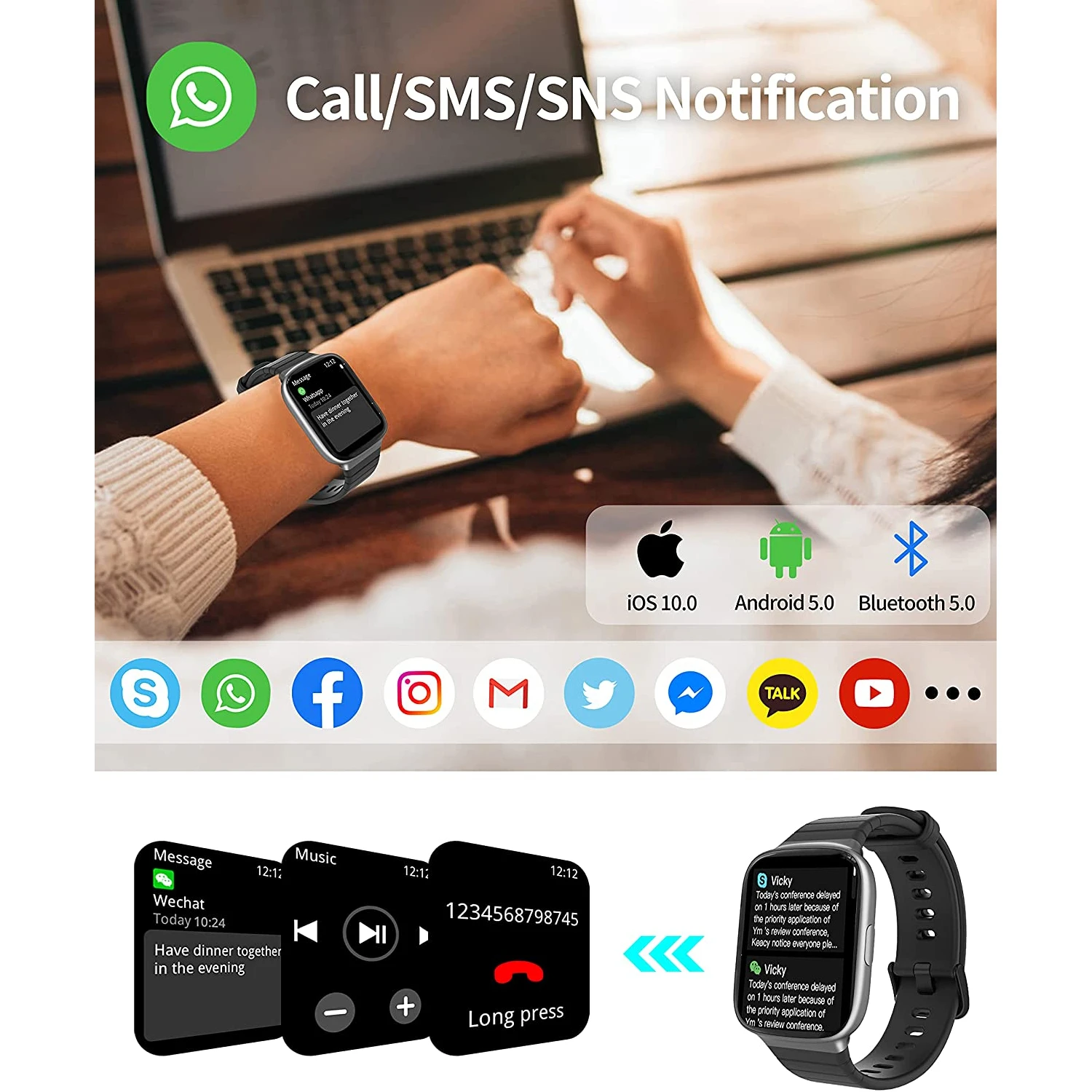 Montre Connectée Femme Multisport 6 Montre Connectée Femme Multisport – Image 4