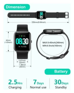 Montre Connectée Homme Bracelet Silicone Sport -Monde Electronique Montre sport Homme Bracelet Silicone taille et autonomie