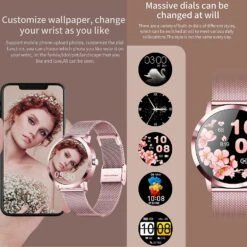 Montre Connectée Femme Acier -Monde Electronique Montre sport femme acier cadran