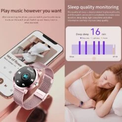 Montre Connectée Femme Acier -Monde Electronique Montre sport femme acier sommeil