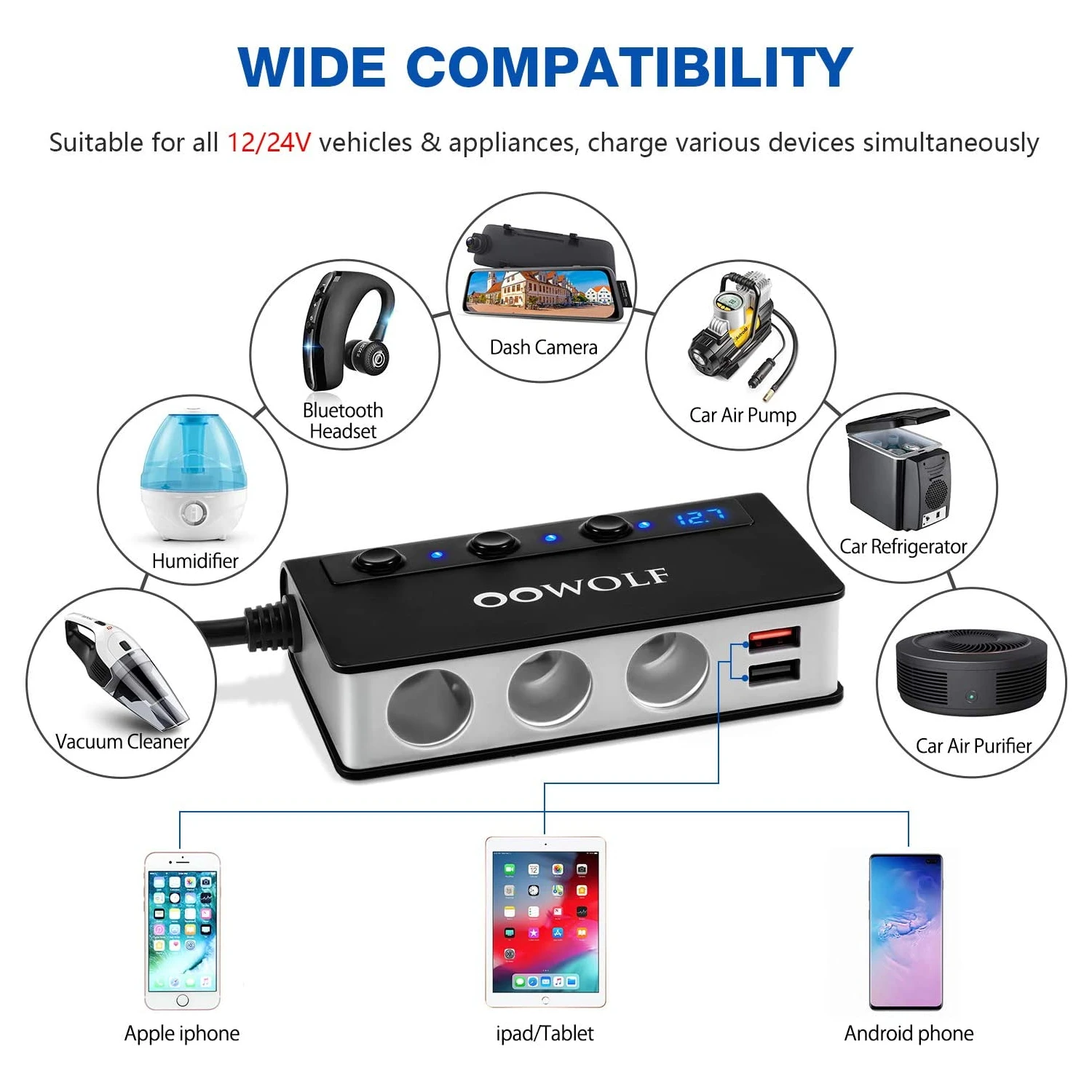 OOWOLF Chargeur Allume Cigare 180W 5 OOWOLF Chargeur Allume Cigare 180W – Image 3