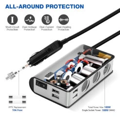 OOWOLF Chargeur Allume Cigare 180W 9 OOWOLF Chargeur Allume Cigare 180W -Monde Electronique OOWOLF Chargeur Allume Cigare 180W protection complete