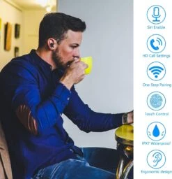 Oreillettes Bluetooth Son Stéréo -Monde Electronique Oreillette Bluetooth Son Stereo microphone