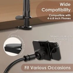 Porte Téléphone Long Bras Flexible -Monde Electronique Porte Telephone Long Bras Flexible large compatibilite