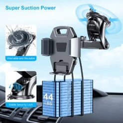 Support Téléphone Voiture Ventouse -Monde Electronique Porte portable pour voiture Beikell super resistant