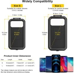 Porte Téléphone Pour Motos Étanche -Monde Electronique Porte telephone pour Motos etanche deux tailles