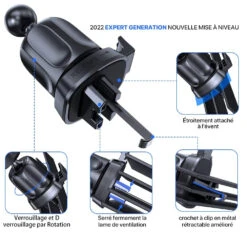 Support Téléphone Voiture Universel 12 Support Téléphone Voiture Universel -Monde Electronique Porte telephone voiture Miracase 4 en 1 aeration