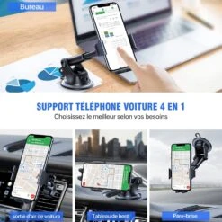 Support Téléphone Voiture Universel 15 Support Téléphone Voiture Universel -Monde Electronique Porte telephone voiture Miracase 4 en 1 iphone