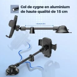 Porte Téléphone Voiture Ventouse -Monde Electronique Porte telephone voiture Ventouse col de cygne