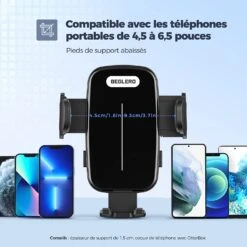 Porte Téléphone Voiture Ventouse -Monde Electronique Porte telephone voiture Ventouse compatible