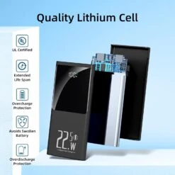 Batterie Portable Slim Avec Quick Charge 4.0 -Monde Electronique Power Bank Slim 10000mAh lithium