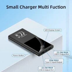 Batterie Portable Slim Avec Quick Charge 4.0 -Monde Electronique Power Bank Slim 10000mAh multi fonction