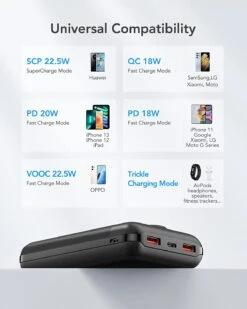 Batterie Externe Veger 20000 MAh -Monde Electronique Power Bank Veger 20000mAh haute compatibilite