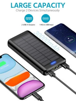 Power Bank Solaire De 30000 MAh -Monde Electronique Power bank 30000mAh Akku charge simultanee