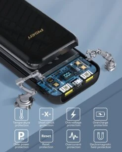 Powerbank 20000 MAh Pisen USB-C -Monde Electronique Powerbank 20000mAh Pisen USB C technologie de securite