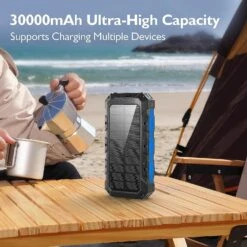 Batterie Portable Panneau Soleil 30000mAh -Monde Electronique Powerbank Solaire Portable grande capacite