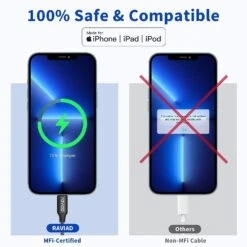 Câble IPhone Raviad 2m -Monde Electronique RAVIAD Cable iPhone securise et compatibles