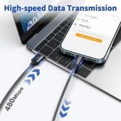 Câble IPhone Raviad 2m -Monde Electronique RAVIAD Cable iPhone transfert de donnees rapide