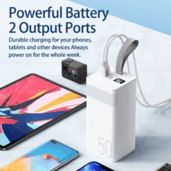 Batterie Portable 50000 MAh Remax -Monde Electronique Remax Batterie externe 50000mAh 2 ports de sorties