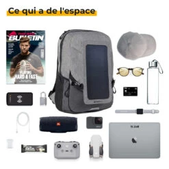 Sac à Dos Avec Chargeur Solaire Intégré -Monde Electronique Sac a dos avec Chargeur Solaire integre espace